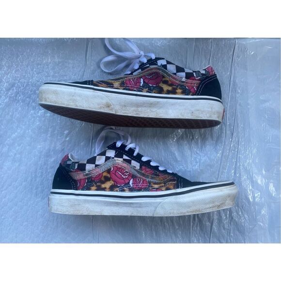 Vans Women’s Old Skool Rose Leopard Check Multicolor Sz 7 US - Picture 7 of 9